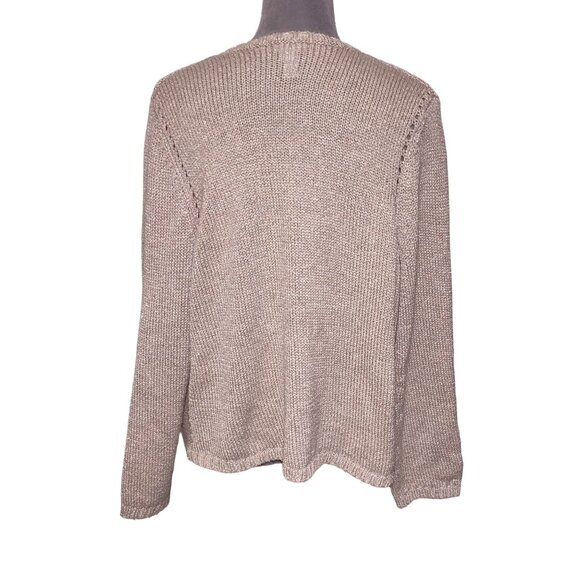 Chicos Open Front Metallic Sweater Shawl Collar Cardigan Size 2 (Large) - Picture 6 of 6
